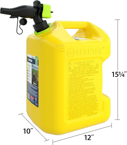 Scepter FSCD552 Fuel Container with Spill Proof SmartControl Spout, Yellow Diesel Can, 5 Gallon