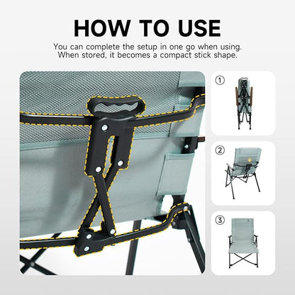 Folding Camping Chair, Portable Outdoor Lawn Chairs for Adults Heavy Duty for Beach, Fishing,Picnic,Concert Sports, Collapsible Camp Chairs