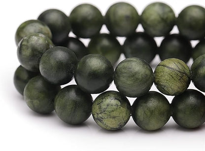 Youngbling Natural Jade Beads for Jewelry Making,10mm Green Jade Polished Round Smooth Stone Beads,Genuine Real Stone for Bracelet Necklace 15 Inch(Green Jade,10mm)