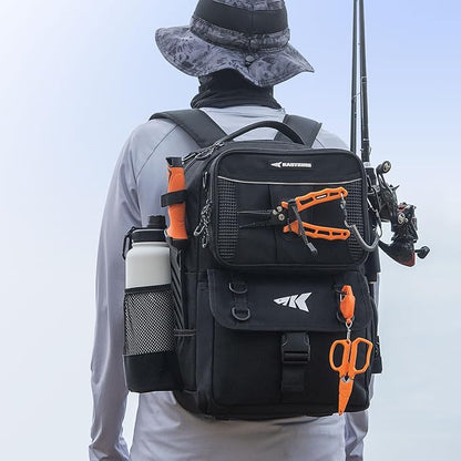 KastKing BaitSpace 50L Fishing Tackle Backpack with Removable Bait Binder,2 Rod Holders Storage Fishing Gear and Equipment
