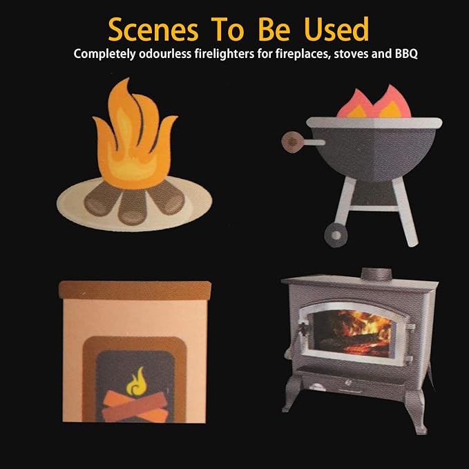 100 Pack Quick Fire Starters，Wax Cups Waterproof, Non Toxic Firelighter Natural Safe Cubes Burns up to 8 Min at Over 750° - 100%, Perfect for Fat Wood Stove Campfire, Start Charcoal Kit (Style1)