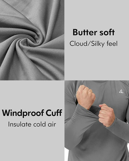 CL convallaria 2 Pack Mens Thermal Underwear Fleece Lined Long Johns Winter Base Layer Cold Weather Hunting Gear