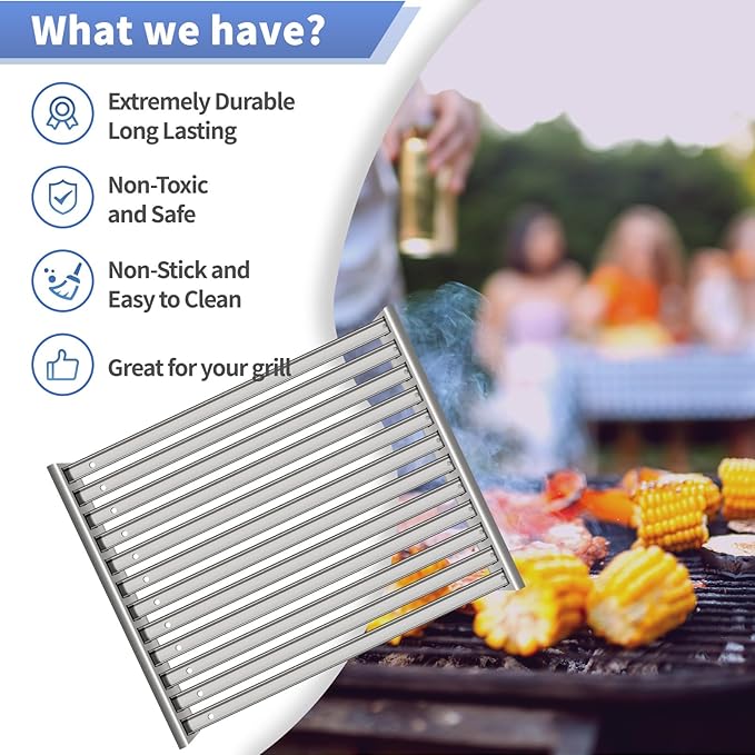 FM4107 Stainless Steel Grill Grates for TEC G-Sport Gas Grill,2 Pack Cooking Grid for TEC Grill Parts ﻿