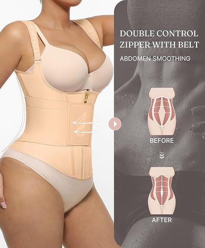 FeelinGirl Waist Trainer for Women Tummy Control Waist Cincher Belt Workout Body Shaper Vest with Adjustable Shoulder Strap