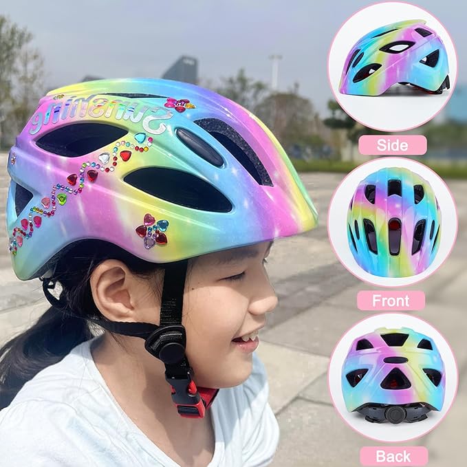 Kids Helmet 3-8 Adjustable Toddler Helmets with Kids Knee Pads and Elbow Pads Set for Cycling, Scooters, Skateboarding, Skating