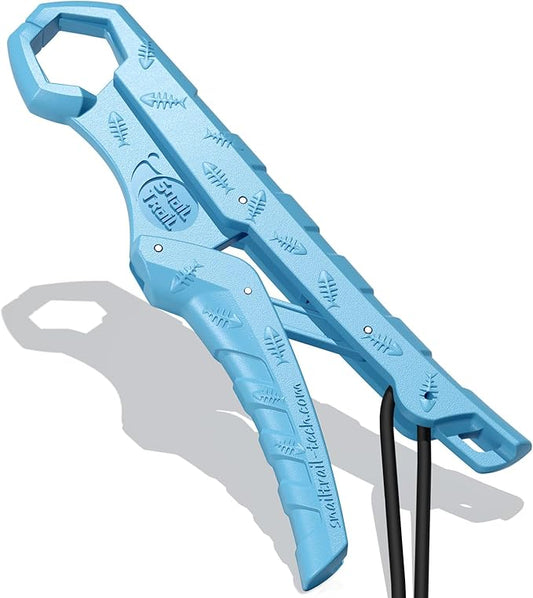 SNAIL TRAIL 7.5''/9'' Floating Fish Gripper, Fishing Grabber, Catfish Mouth Pliers, Caught Bass Holder, Digital Scale Hook Clamp, Saltwater Lip Grip Tool with Lanyard, Gifts for Men