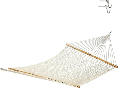 Original Pawleys Island 13OC Original Deluxe Cotton Rope Hammock with Free Extension Chains & Tree Hooks, Handcrafted in The USA, Accommodates 2 People, 450 LB Weight Capacity, 13 ft. x 55 in.