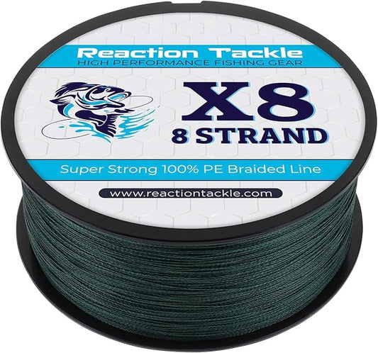 Reaction Tackle Braided Fishing Line - Pro Grade Power Performance for Saltwater or Freshwater Fish - Colored Fishing Line Braid for Extra Visibility