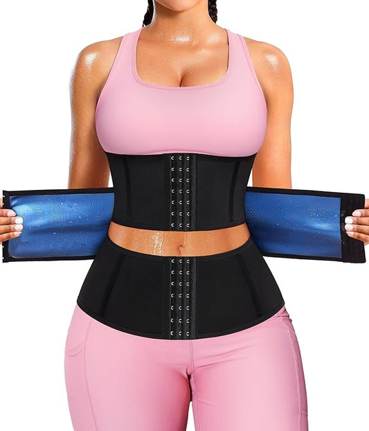 LEINIDINA Waist Trainer for Women Corset Shapewear Segmented Sweat Waist Trimmer for Women Workout Belt