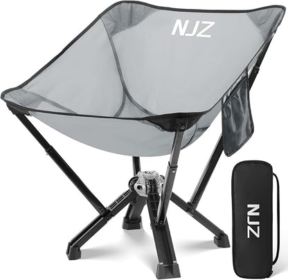 Folding Camping Chairs - 600 LBS Capacity Heavy Duty Camping Chair, Compact Folding Chair with Quick Setup & Carry Bag - Portable Camp Chair for Travel, Sports, Lawn, Beach - Silver