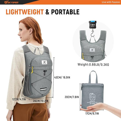 SKYSPER Foldable Hiking Backpack - 10L Small Lightweight Daypack Breathable Travel Backpacks for Men Women