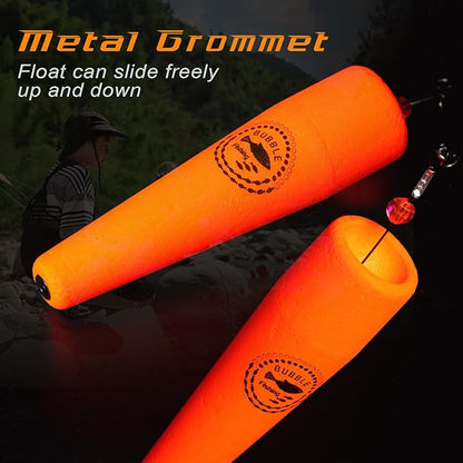 Fishing Floats Rigs Popping Corks for Saltwater Rattle Weighted Bobbers Fishing Tackle (4pcs, 2/3/4/5 in, Green/Yellow/Orange)