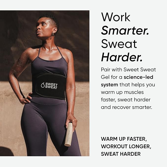 Sports Research Sweet Sweat Waist Trimmer (Core Series) - Premium Sweat Enhancing Fitness Band for Women & Men