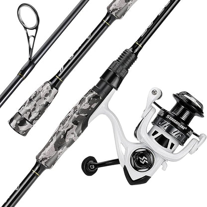 Sougayilang Fishing Rod and Reel Combo, Stainless Steel Guides Fishing Pole with Spinning Reel Combo for Bass Fishing