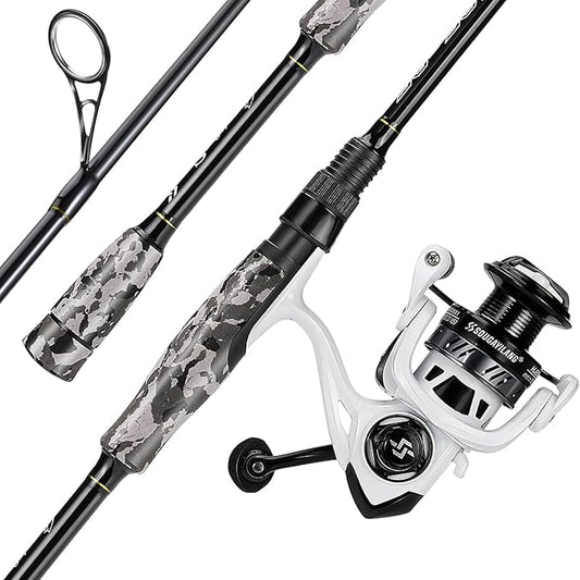 Sougayilang Fishing Rod and Reel Combo, Stainless Steel Guides Fishing Pole with Spinning Reel Combo for Bass Fishing