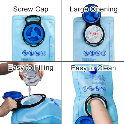 3L 2L 1.5L Hydration Bladder, Upgraded Leak Proof 50OZ/ 70OZ/ 100OZ 3 Liter Water Reservoir for Most Hydration Pack Replacement with Quick Release Insulated Tube & Auto Shut-Off Valve Outdoor