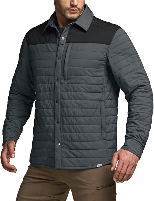 CQR Men's Lightweight Insulated Jacket, Windproof Packable Water Resistant Warm Active Coat for Hiking Work Outdoor Tactical