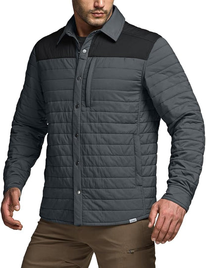 CQR Men's Lightweight Insulated Jacket, Windproof Packable Water Resistant Warm Active Coat for Hiking Work Outdoor Tactical
