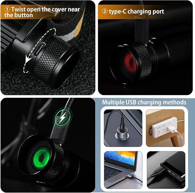 sofirn Bright Red Headlamp Rechargeable, H05B 1200 Lumens Lightweight Head Flashlight with Red Light, Adjustable Headband, 180 Degree Movable Tilt, Head Lamp for Adults Camping Hiking Fishing