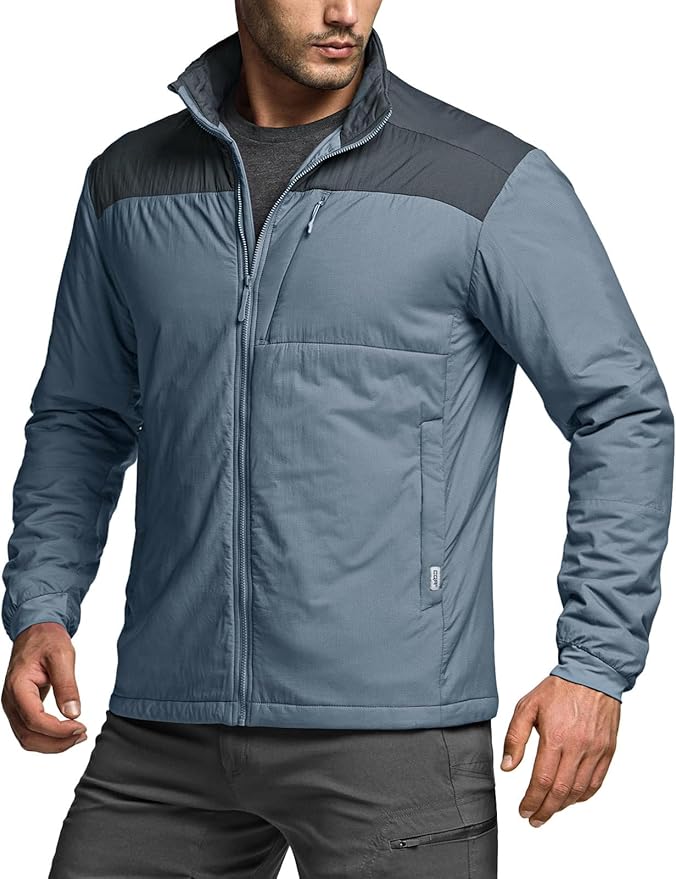 CQR Men's Lightweight Insulated Jacket, Windproof Packable Water Resistant Warm Active Coat for Hiking Work Outdoor Tactical