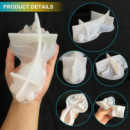 2Pcs Large Goldfish Resin Molds, 7.5in & 5.5in 3D Koi Fish Silicone Epoxy Moulds, Large Animal Silicone Mold for Resina Casting, DIY Craft, Home Office Cabinets Wall Desktop Decor