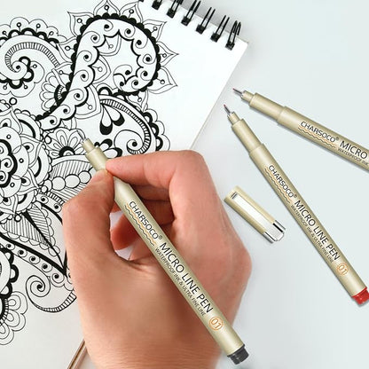 Arts Sign Brush Pen, Felt Tip Water Based Ink with 12 Colors, for Journaling, Lettering, Calligraphy, Technical Drawing and Scrapbooking