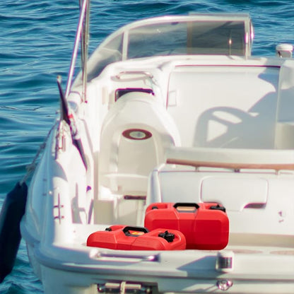 Scepter 6 Gallon Portable Marine Gas Can, Boat Fuel Tank with 2-Way Vented Cap, Built-In Fuel Gauge and Pick-Up, Top Handle, EPA & CARB Compliant, Underseat Design, 19.3"L x 12.2"W x 10.2"H (10511)