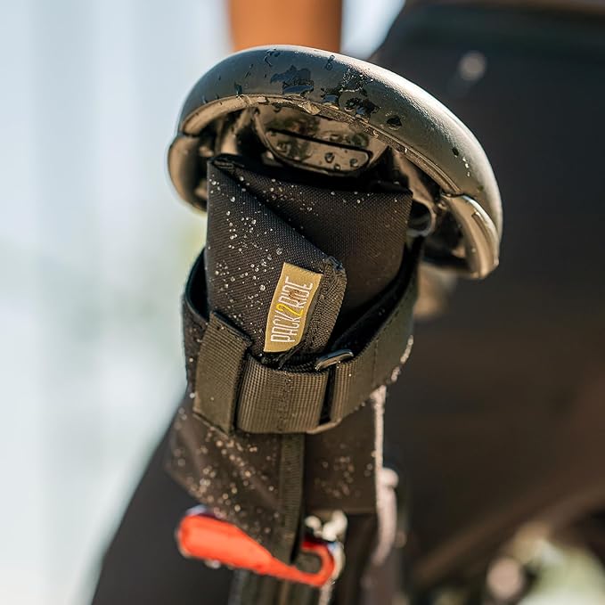 Blossom Bike Saddle Roll Bag - Bike Tool Kit Holder - Water Resistant & Durable Cordura Fabric - Under Seat cycling accessories - mountain bike accessories - ebike saddle bags (Black)