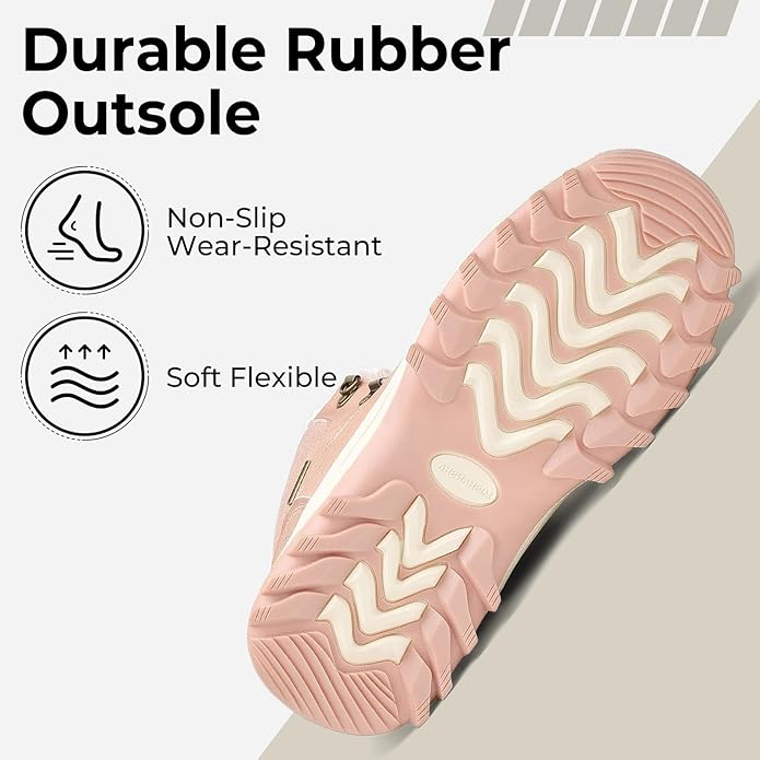 Mishansha Men's Waterproof Snow Boots, Insulated Warm Lined Winter Boot for Cold Weather, Non-Slip Outdoor Trekking Hiking Shoes Size 4-13.5