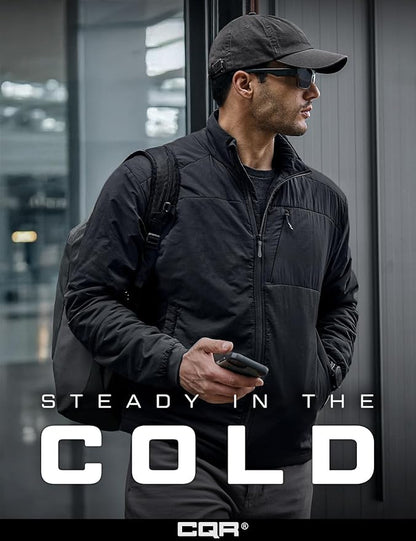 CQR Men's Lightweight Insulated Jacket, Windproof Packable Water Resistant Warm Active Coat for Hiking Work Outdoor Tactical
