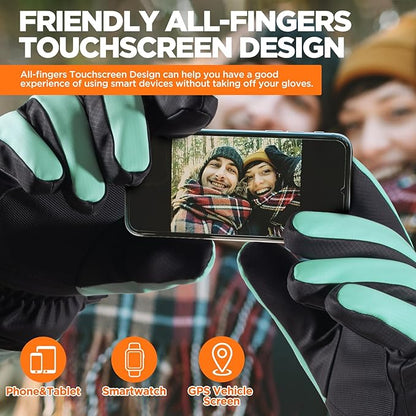 rivmount Winter Waterproof Ski Snow Warm Gloves for Women Men, Windproof Cold Weather Thermal with Touchscreen Fingers, for Running Driving Cycling Hiking Biking Outdoor Sports Daily Work