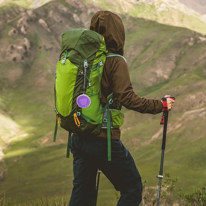 Guyuyii 2 Pcs Collapsible Cup - Ultrathin Folding Silicone Cup with Lid and Rope - Reusable, Portable, Eco-Friendly Mug for Travel, Camping, Hiking, and Outdoor Adventures