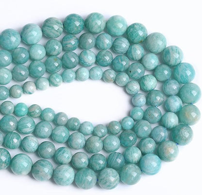 6MM 60PCS Natural Stone Amazonite Gemstone 2A Grade Crystal Loose Beads for Jewelry Making DIY Bracelet Necklace 1 Strand