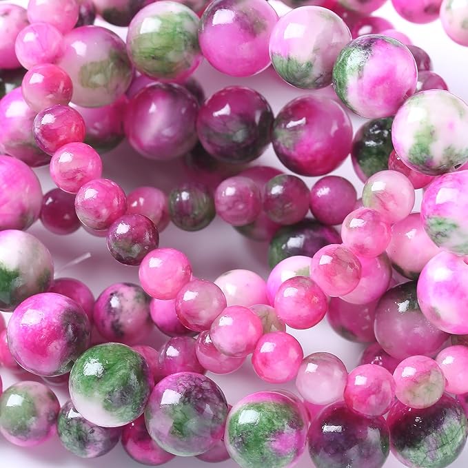 10MM 38PCS Pink Green Persian Jade Spacer Loose Beads for Jewelry Making DIY Bracelet Necklace