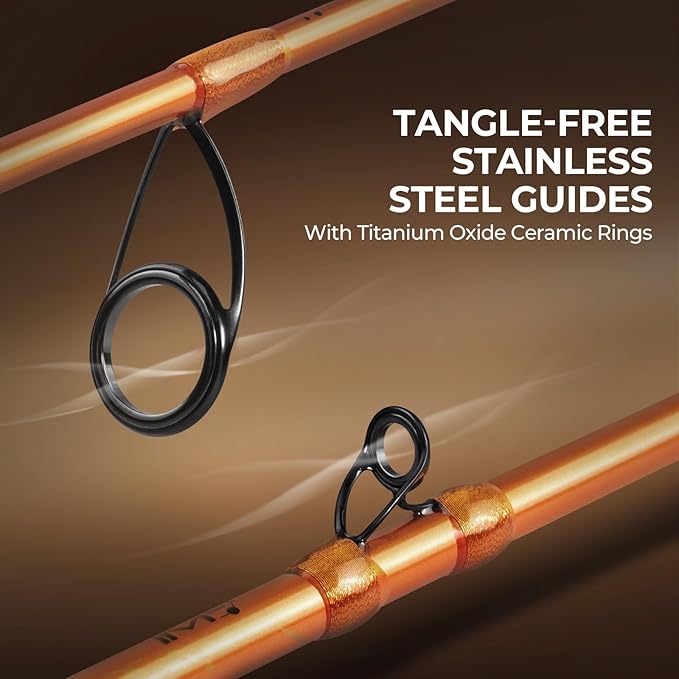 KastKing Lethal Blaze Twin-tip Fishing Rod and Reel Combo, Spinning & Baitcaster Combo, Flame Pattern Design, IM6 Graphite 2Pc Rod with Backup Tip Section, Stainless-Steel Guides, EVA Handle