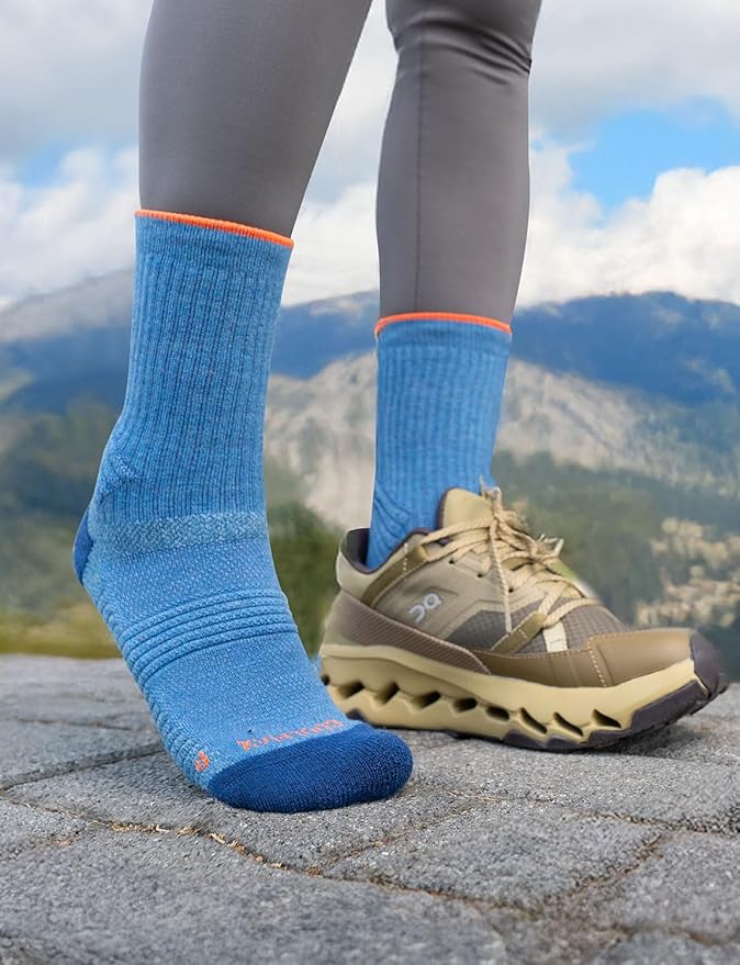Merino Wool seamless Hiking Socks Moisture Wicking Anti-Blister Breathable Cushioned Compression Womens