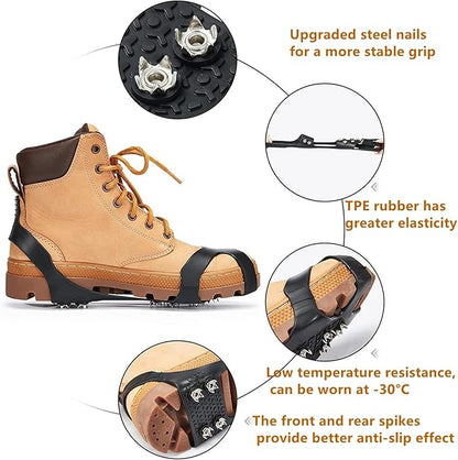 ice Cleats for Shoes and Boots crampons - ice Spikes for Boots Traction Cleats for Ice, Snow, and Outdoor Activities - Durable and Easy to Use
