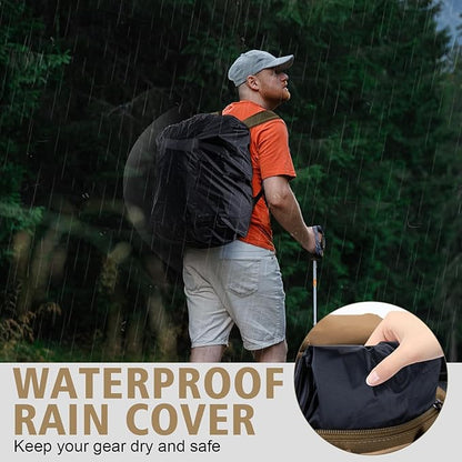 Goture Fishing Backpack,900D Water-Resistant Tackle Backpack with Rod Holders,45L Large Fishing Bag Storage Gear Tackle Bag with Rain Cover,Bottle Holder for Travel Camping Hiking(Without Tackle Box)