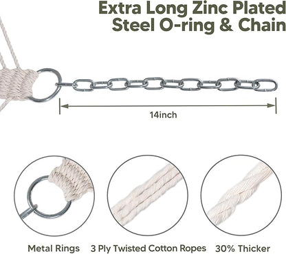 SUNCREAT Double Hammocks 2 Person with Extra Large Pillow, Non Fading Tree Hammocks for Outside, Blue&Aqua