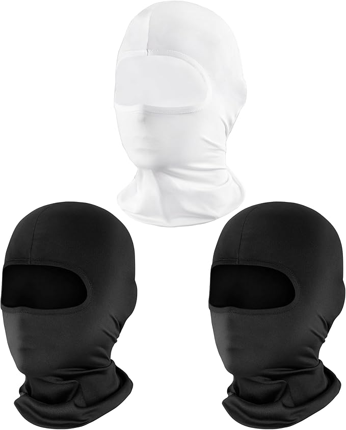 Pukavt 2 Pack 3 Hole Winter Knitted Mask, Full Face Cover Ski Mask Warm Balaclava for Skiing, Motorcycle, Snowboard