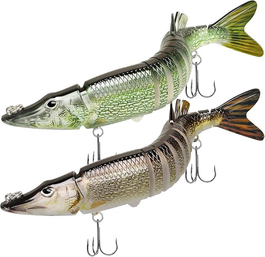 TRUSCEND Easy Catch Swimmax, Magic Noisy Turbulent Wiggling and Vibrating Actions for More Bites, Segmented Swimbait Jointed by Dyneema Strongest Fiber, Lifelike Fishing Lures for Relax Family Fishing