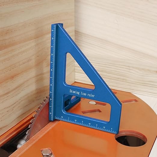 6" Imperial 3D Multi-Angle Measuring Ruler,45/90 Degree Aluminum Alloy Woodworking Square Protractor,Drawing Line,Miter Triangle Ruler High Precision Layout Measuring Tool for Woodworking