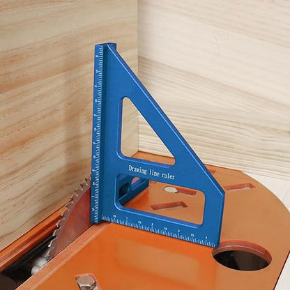 6" Imperial 3D Multi-Angle Measuring Ruler,45/90 Degree Aluminum Alloy Woodworking Square Protractor,Drawing Line,Miter Triangle Ruler High Precision Layout Measuring Tool for Woodworking