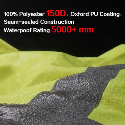 Reflective Rain jackets for men waterproof,Hi Vis Safety Coat With Reflective Strips，High Visibility Class 3 Rain jackets With 2 large pockets，Zipper,Black Bottom Lime,LG/XL