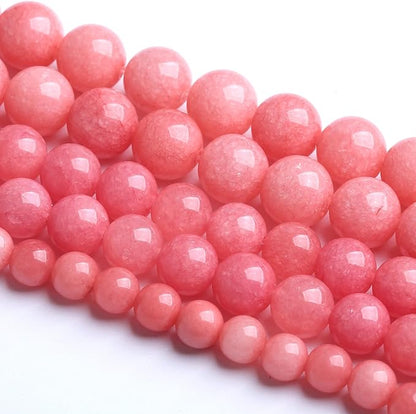 6MM 60PCS Natural Stone Pink Jade Beads Rhodochrosite Chalcedony Beads for Jewelry Making DIY Bracelet 1 Strand