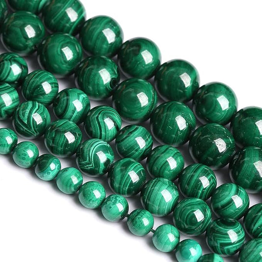 12MM 16PCS Natural Stone Green Malachite 3A Grade Gemstone Loose Beads for Jewelry Making DIY Bracelet
