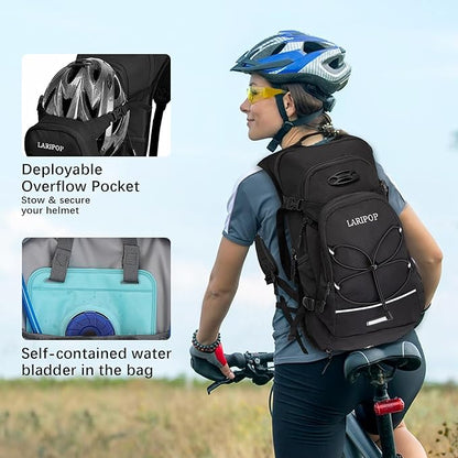 LARIPOP Hydration Backpack, 18L Hiking Backpack with 2L Water Bladder, Lightweight Water Pack for Cycling, Hiking, Biking
