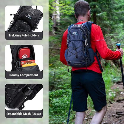 Insulated Hydration Backpack Pack with 2L Water Bladder Lightweight 22L Hiking Backpack Bag for Women Men Daypack for Hiking Running Festival Camping Biking