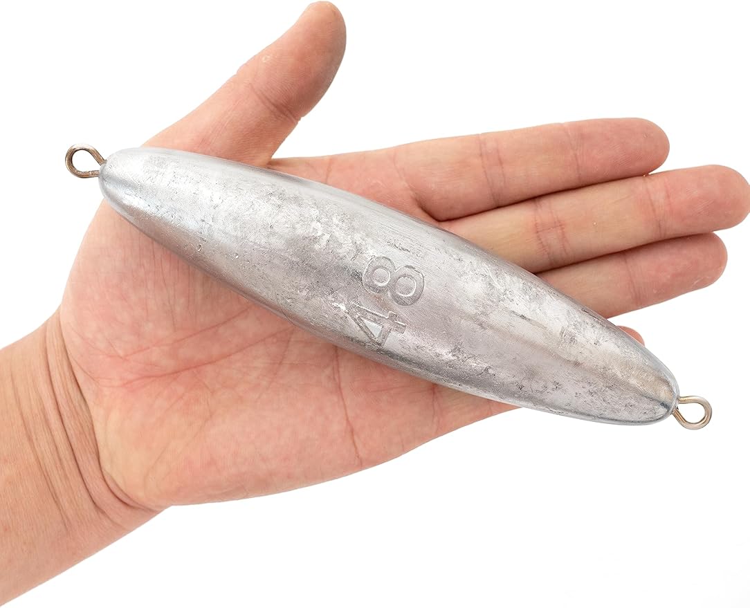 BLUEWING Torpedo Sinker Through Wire Fishing Weight Saltwater Bullet Lead Double Ringed 2oz-48oz