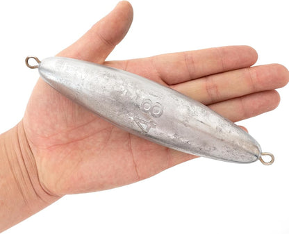 BLUEWING Torpedo Sinker Through Wire Fishing Weight Saltwater Bullet Lead Double Ringed 2oz-48oz